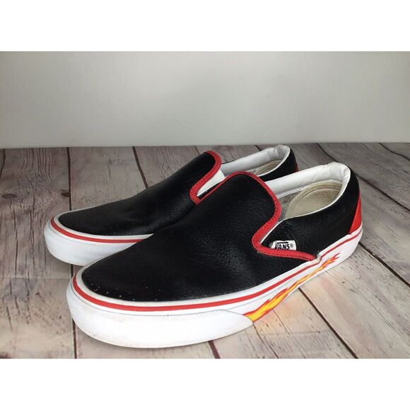 Vans Old Skool Flame Wall Low Top Sneakers Black 7 Mens Women’s 8,5 Minimalist - Picture 1 of 8